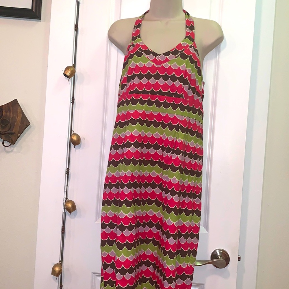 Boden Geometric Sleeveless Halter Dress